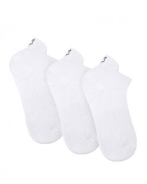 Naked Wolfe 3 Pack Womens Egyptian Cotton Ankle Socks Women's Socks White UK | I1H-2775