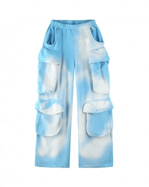 Naked Wolfe Cargo Sweatpants Men's Sweatpants Blue UK | Q1L-1192