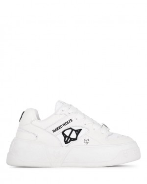 Naked Wolfe Crash Cow Women's Sneakers White UK | D8L-1721