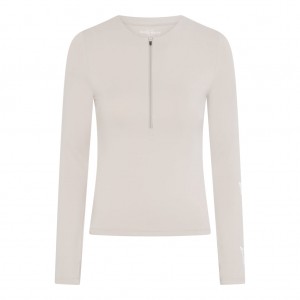 Naked Wolfe Esme Long Sleeve Gym Top Women's Activewear White UK | G1L-1927