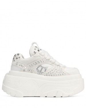 Naked Wolfe Fantasy Diamonds Women's Sneakers White UK | N3Y-6900