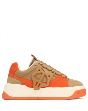 Naked Wolfe Kosa Creme Men's Sneakers Brown / Orange UK | B4I-1062