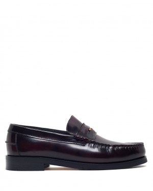 Naked Wolfe Riviera Box Men's Loafers Burgundy UK | F0R-5753