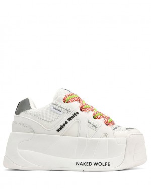 Naked Wolfe Slider Women's Sneakers White UK | T8A-9087