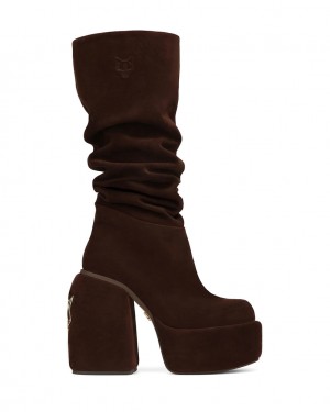 Naked Wolfe Space Women's Boots Brown UK | V4A-1061