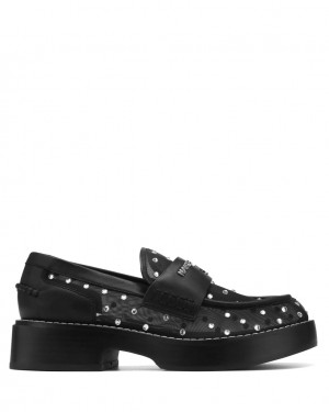 Naked Wolfe Swan Diamond Women's Loafers Black UK | W7J-0401