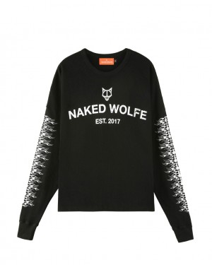 Naked Wolfe Thermal Men's Sweatshirts Black UK | M4A-9776