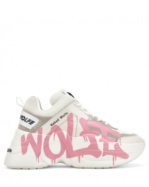 Naked Wolfe Track Logo Women's Sneakers Pink UK | C9R-3629