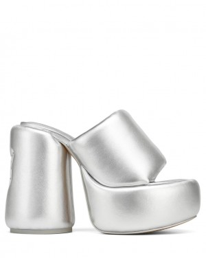 Naked Wolfe Wow Women's Heels Silver UK | Y9W-6308