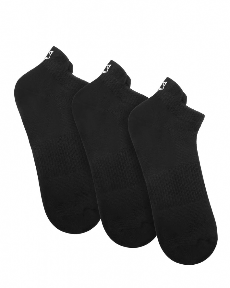 Naked Wolfe 3 Pack Mens Egyptian Cotton Ankle Socks Men\'s Socks Black UK | C5J-0686