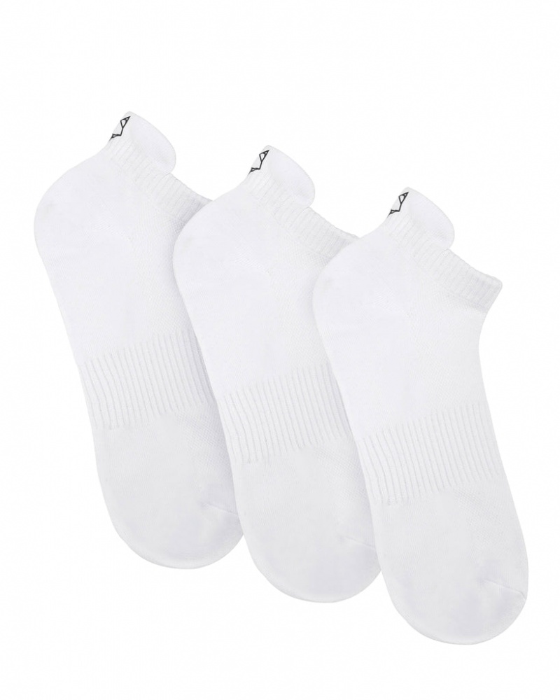 Naked Wolfe 3 Pack Mens Egyptian Cotton Ankle Socks Men\'s Socks White UK | L8A-5214