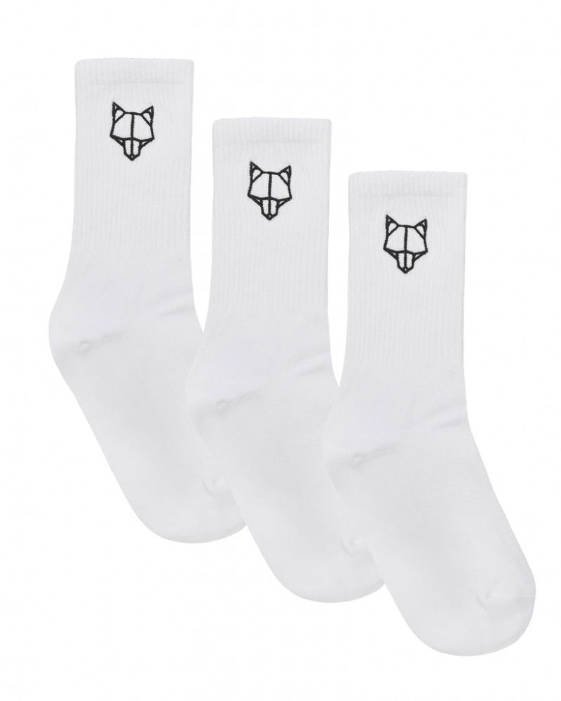 Naked Wolfe 3 Pack Mens Egyptian Cotton Socks Men\'s Socks White UK | K7N-4939