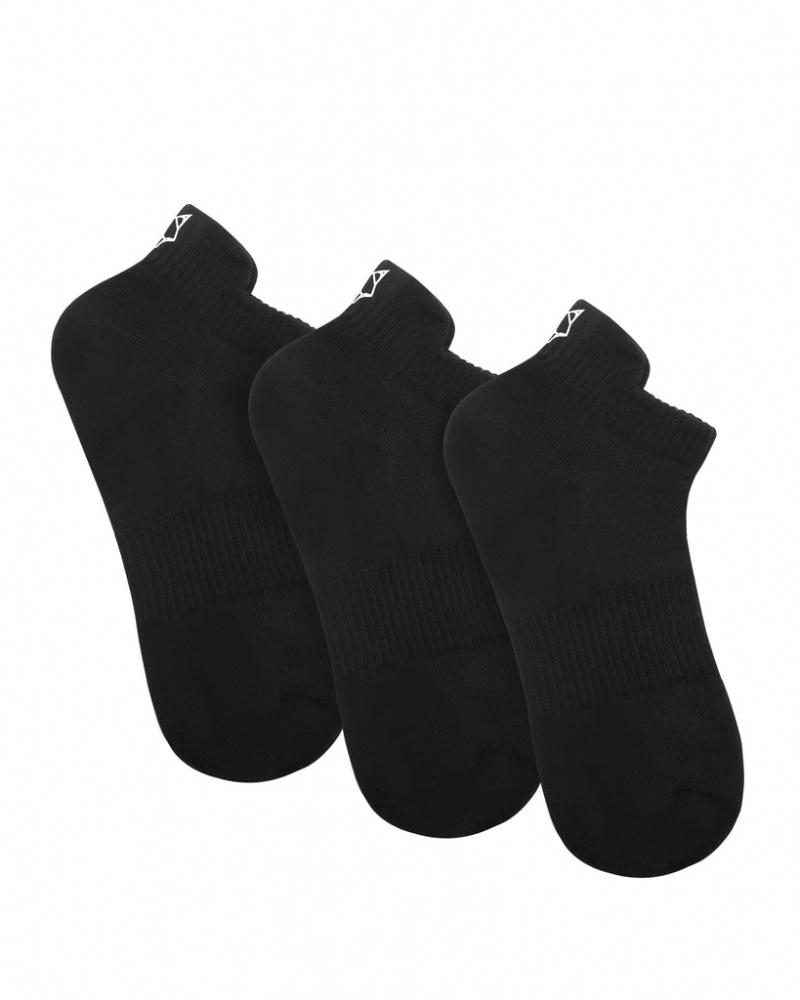 Naked Wolfe 3 Pack Womens Egyptian Cotton Ankle Socks Women\'s Socks Black UK | N6Z-7538