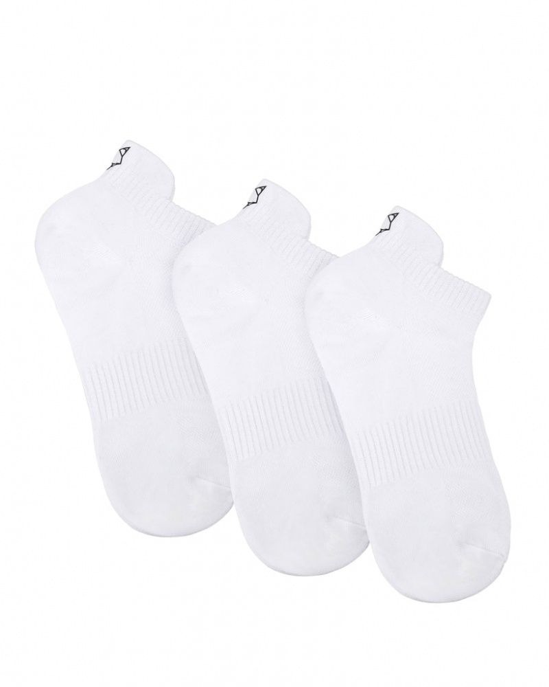 Naked Wolfe 3 Pack Womens Egyptian Cotton Ankle Socks Women\'s Socks White UK | I1H-2775