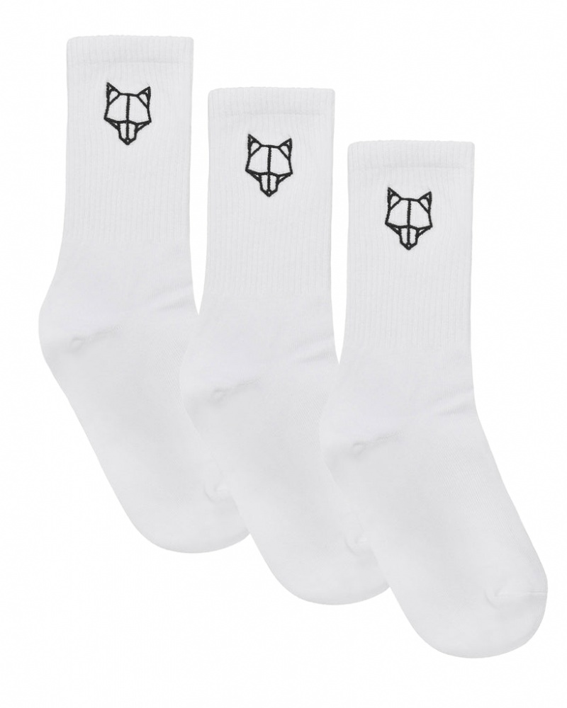 Naked Wolfe 3 Pack Womens Egyptian Cotton Socks Women\'s Socks White UK | F5J-3739