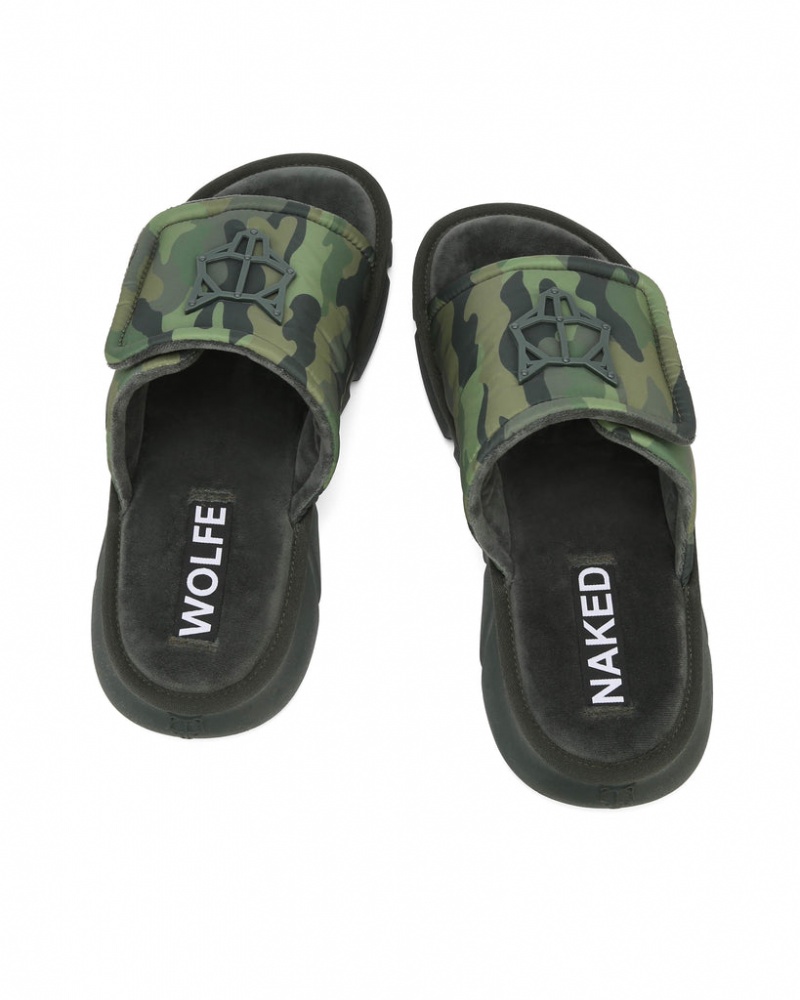 Naked Wolfe Alaska Men's Slides Camo UK | B3W-4295