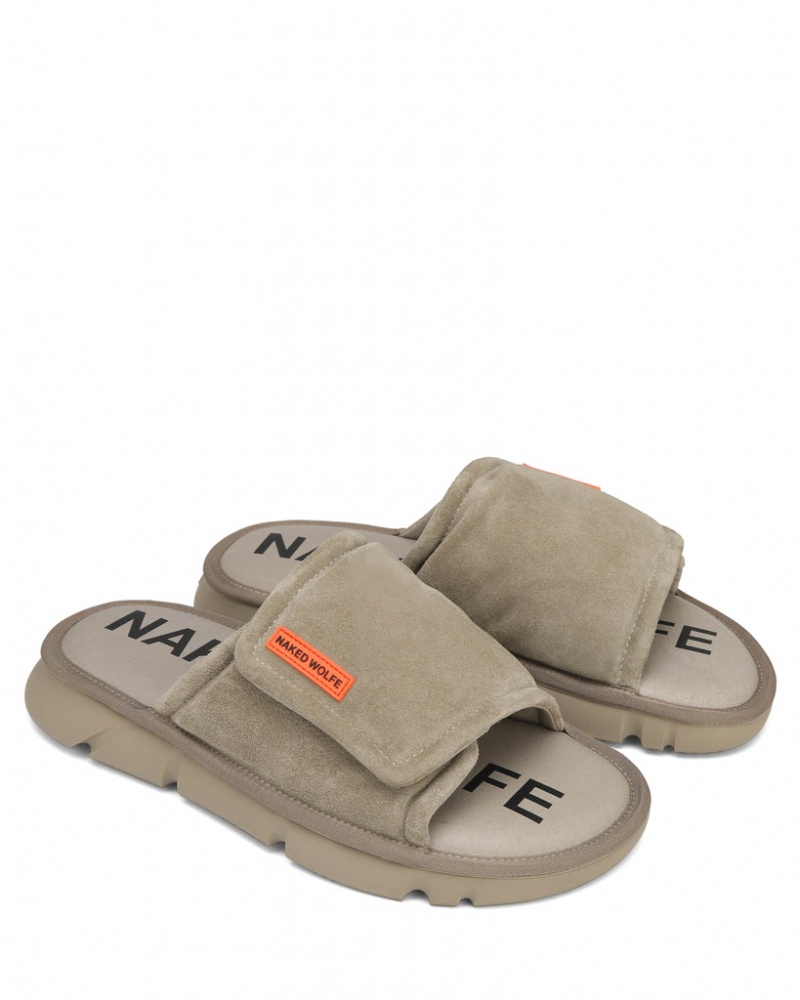 Naked Wolfe Alaska Men's Slides Grey UK | B5F-3355