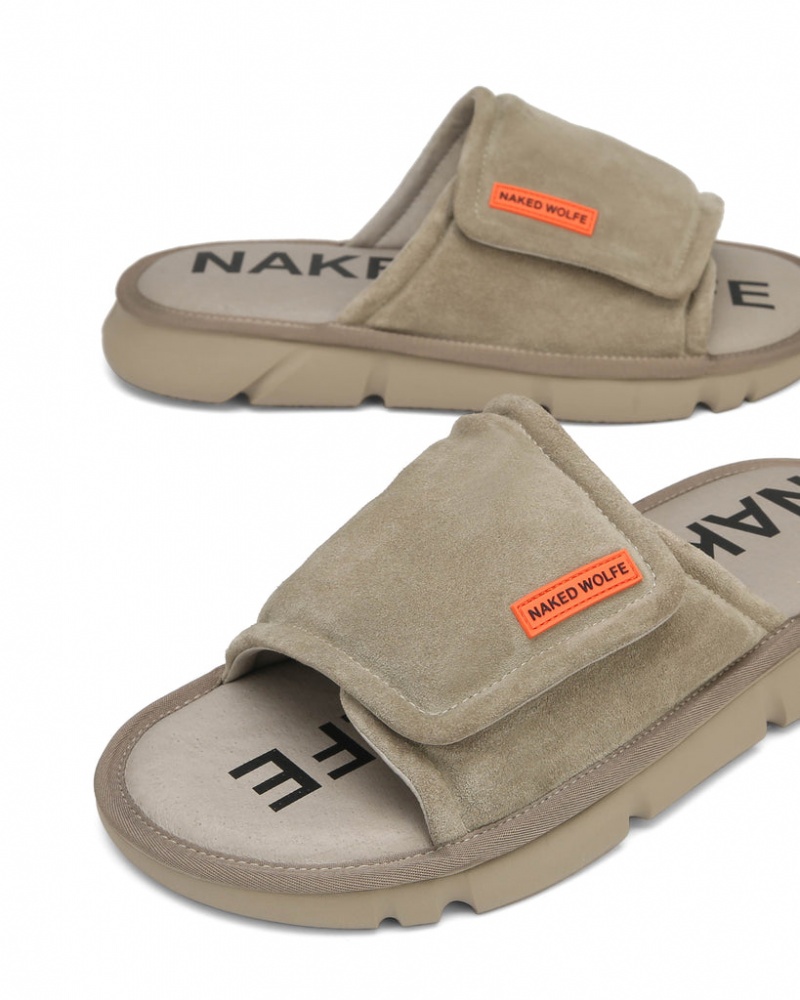 Naked Wolfe Alaska Men's Slides Grey UK | B5F-3355