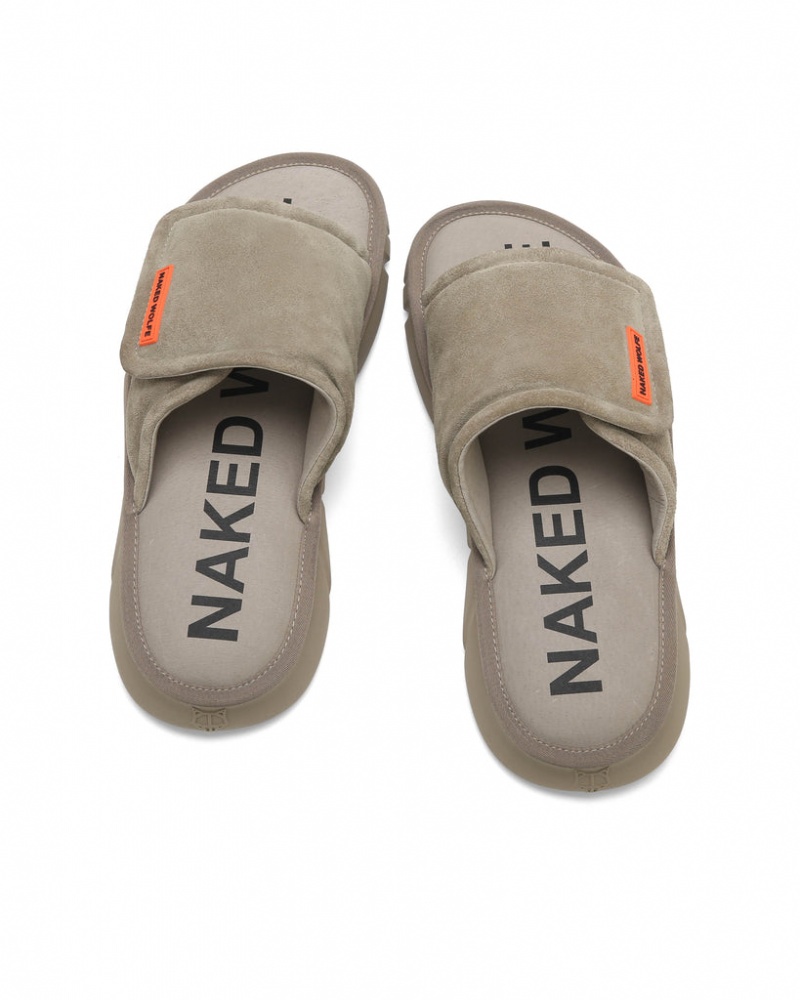 Naked Wolfe Alaska Men's Slides Grey UK | B5F-3355