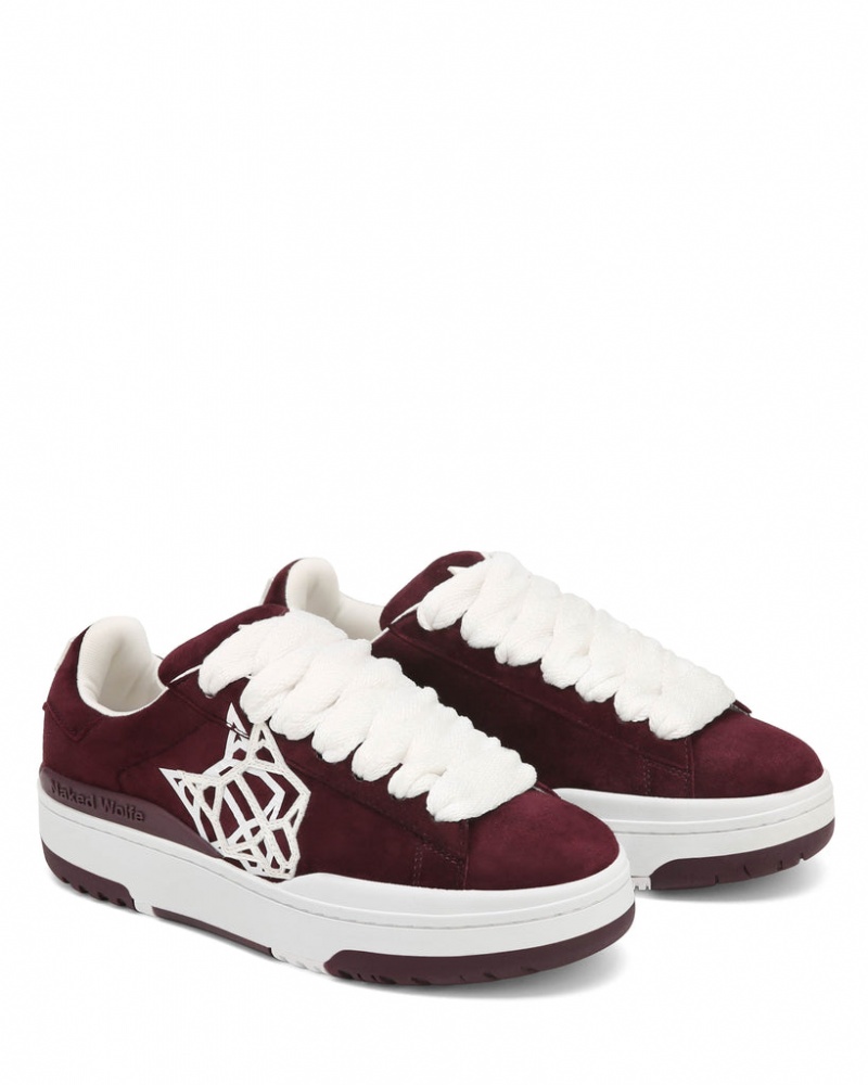 Naked Wolfe Archive Women's Sneakers Burgundy UK | C0A-9824