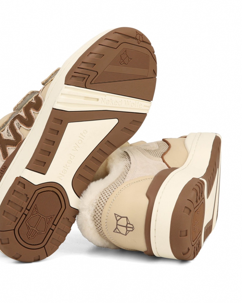 Naked Wolfe Atlanta Women's Sneakers White / Brown UK | H4B-2552