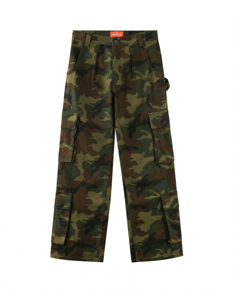 Naked Wolfe Baggy Pocket Cargo Pants Men\'s Pants Camo UK | K3B-2185