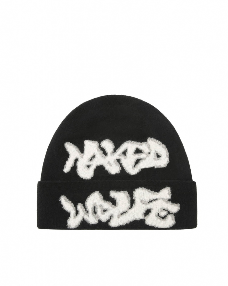 Naked Wolfe Black Beanie Men\'s Hats Black UK | A5F-1399