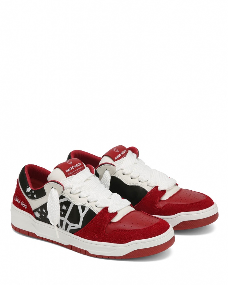 Naked Wolfe CM-00 Combo Men's Sneakers Black / White / Red UK | F7Q-1658