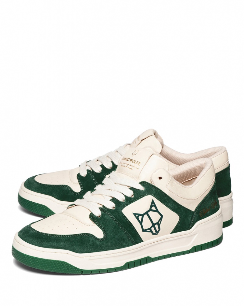 Naked Wolfe CM-01 Combo Men's Sneakers Cream / Green UK | H7O-0249