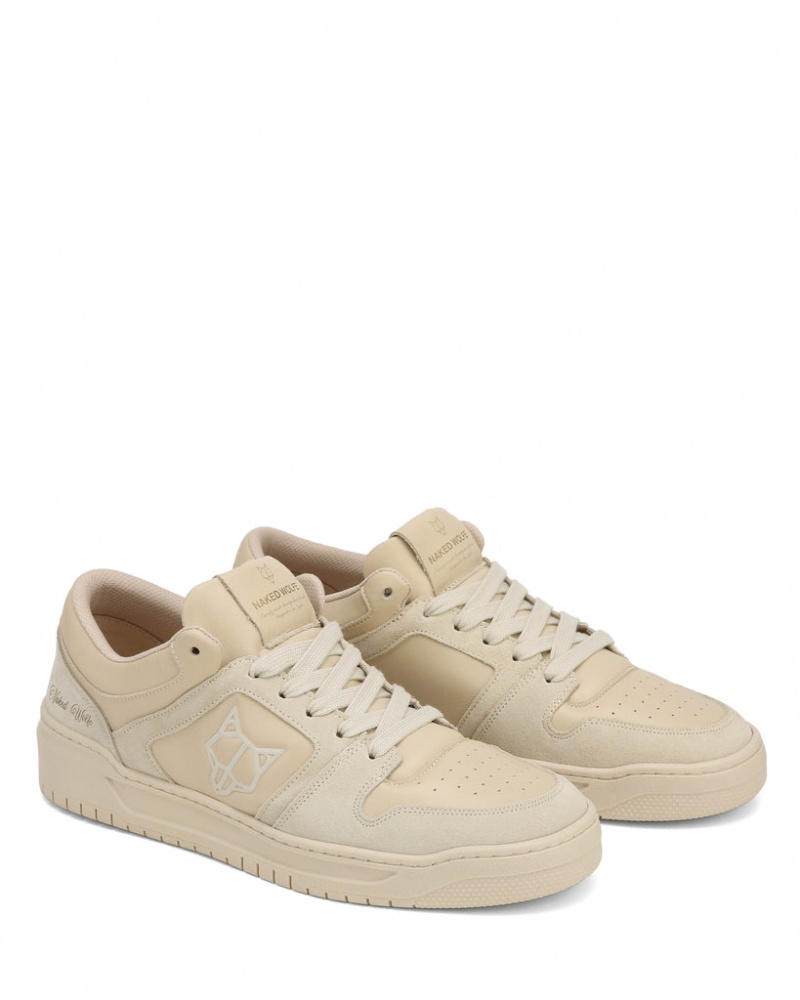 Naked Wolfe CM-01 Combo Men's Sneakers Cream / White UK | S4A-1589