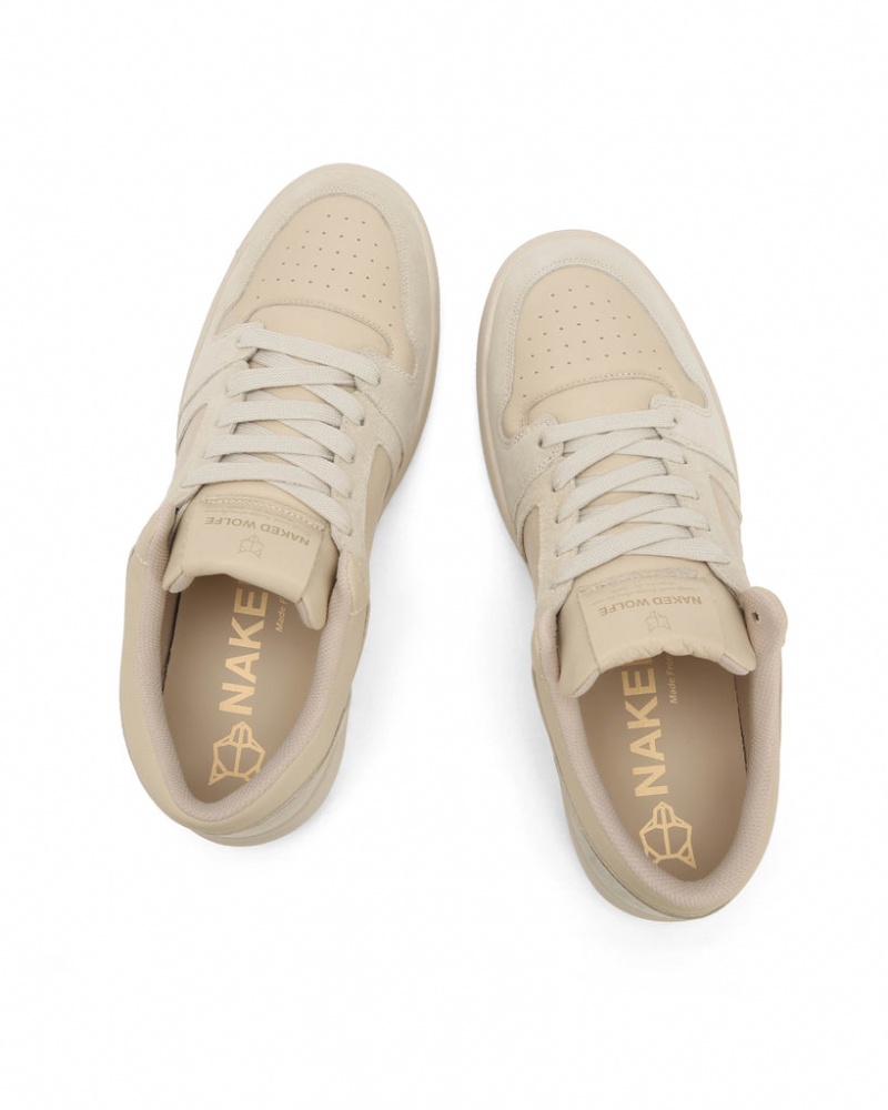 Naked Wolfe CM-01 Combo Men's Sneakers Cream / White UK | S4A-1589