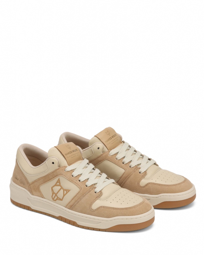 Naked Wolfe CM-01 Combo Men's Sneakers Cream / Grey UK | T6L-0463