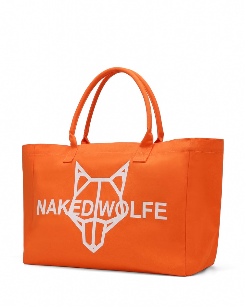 Naked Wolfe Canvas Tote Bag Women's Bags Orange UK | T9B-4731