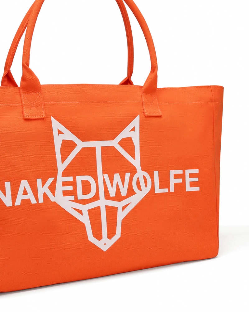 Naked Wolfe Canvas Tote Bag Women's Bags Orange UK | T9B-4731