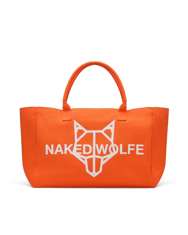 Naked Wolfe Canvas Tote Bag Women\'s Bags Orange UK | T9B-4731