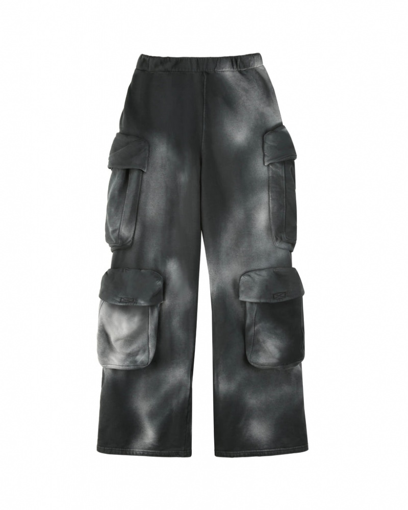 Naked Wolfe Cargo Sweatpants Men's Pants Black UK | L9S-5214