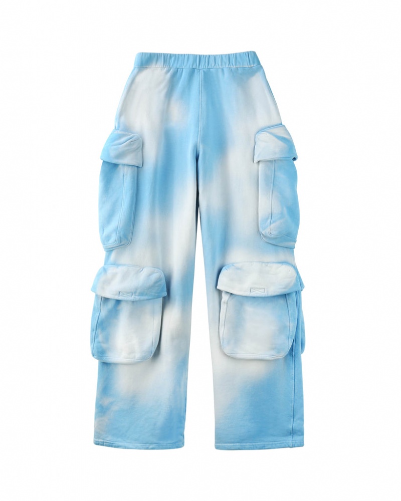 Naked Wolfe Cargo Sweatpants Men's Pants Blue UK | H0W-3436