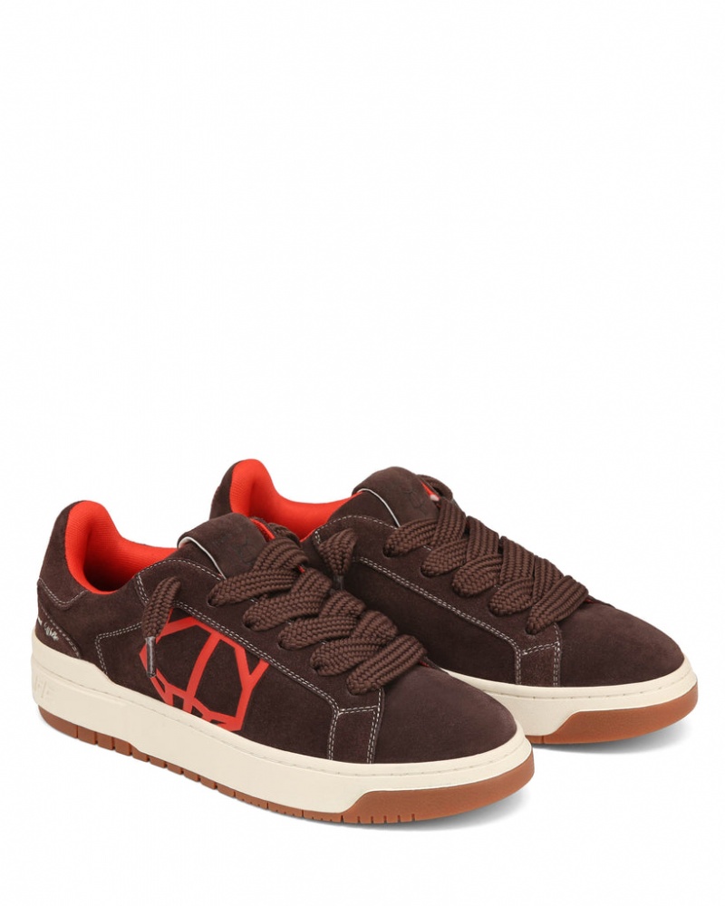 Naked Wolfe Chrome Men's Sneakers Brown UK | X2P-5329