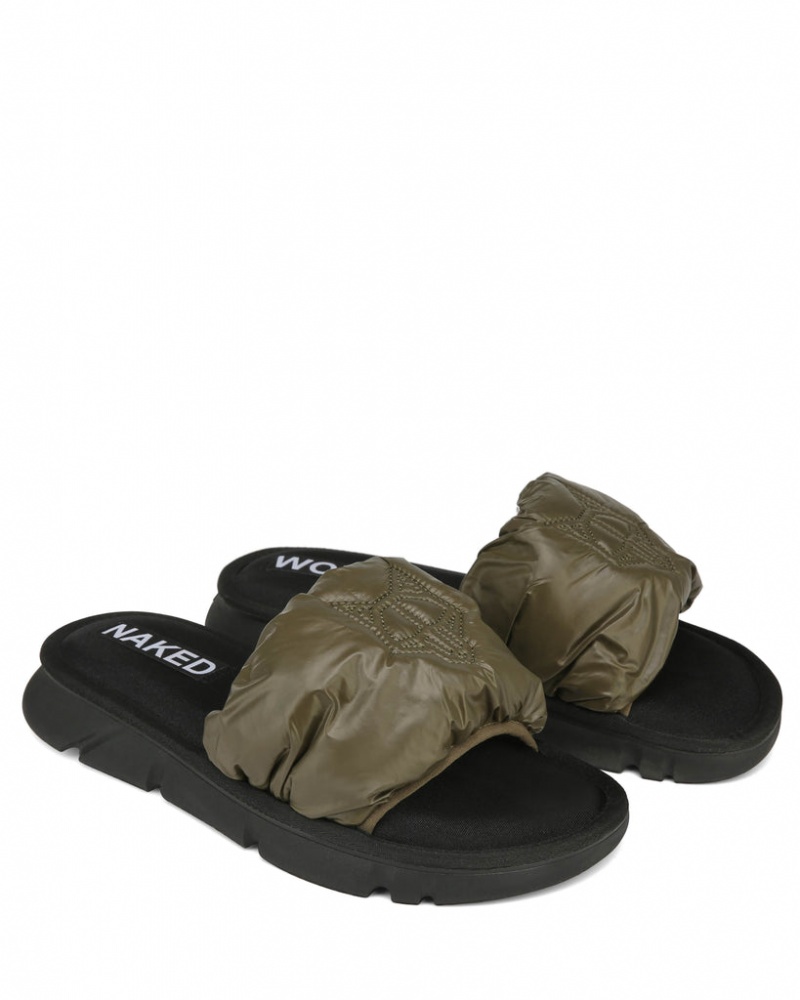 Naked Wolfe Coasting Men's Slides Khaki UK | P6J-6782