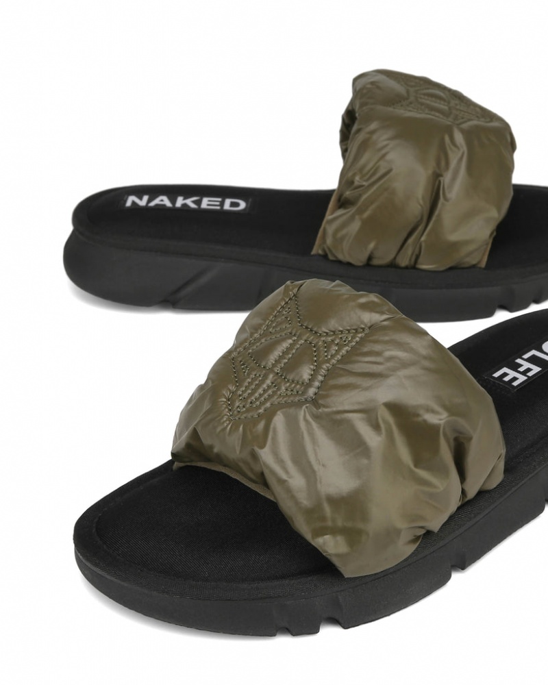 Naked Wolfe Coasting Men's Slides Khaki UK | P6J-6782