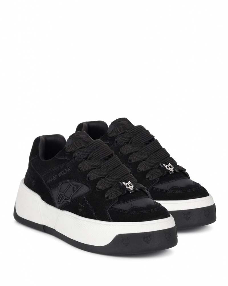 Naked Wolfe Crash Women's Sneakers Black UK | W7C-1908