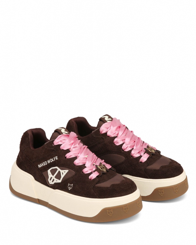 Naked Wolfe Crash Women's Sneakers Brown UK | K3T-9824