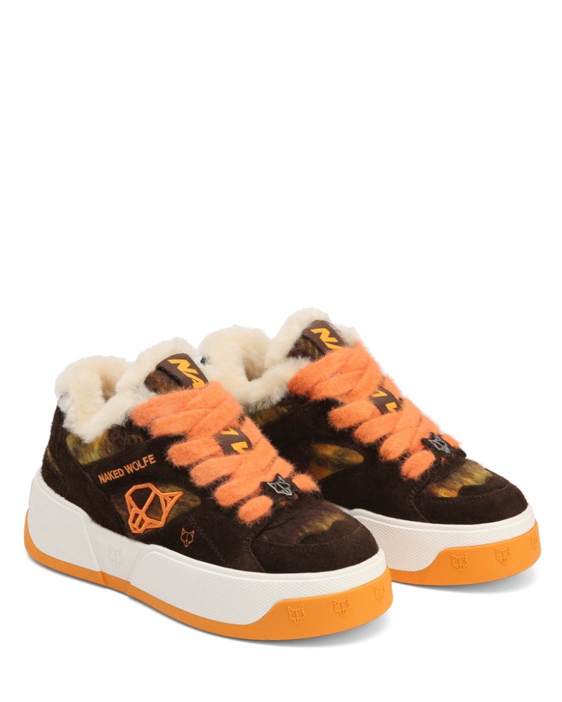 Naked Wolfe Crash Women's Sneakers Orange UK | A7C-4452