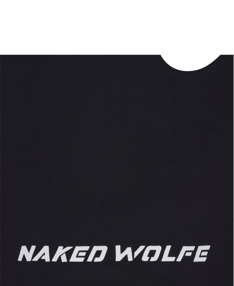 Naked Wolfe Cut Out Crop Women's Activewear Black UK | I3S-1694