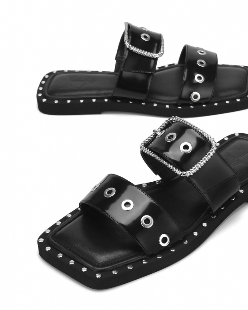 Naked Wolfe Daisy Box Women's Sandals Black UK | X0B-7137