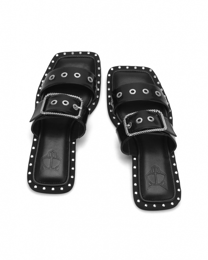 Naked Wolfe Daisy Box Women's Sandals Black UK | X0B-7137