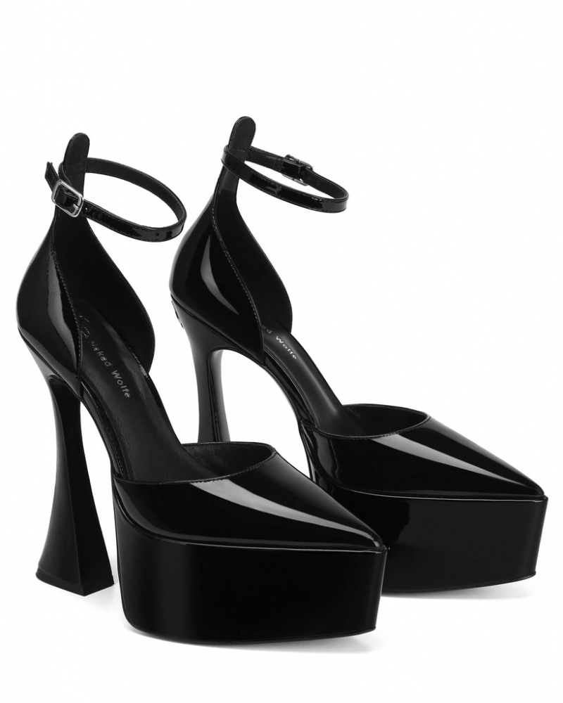 Naked Wolfe Daria Patent Women's Heels Black UK | E4X-2291