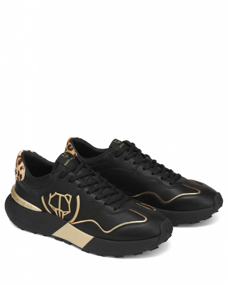 Naked Wolfe Drought Men's Sneakers Black / Gold UK | H0A-9720