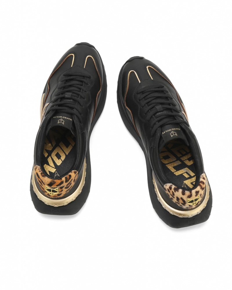 Naked Wolfe Drought Men's Sneakers Black / Gold UK | H0A-9720