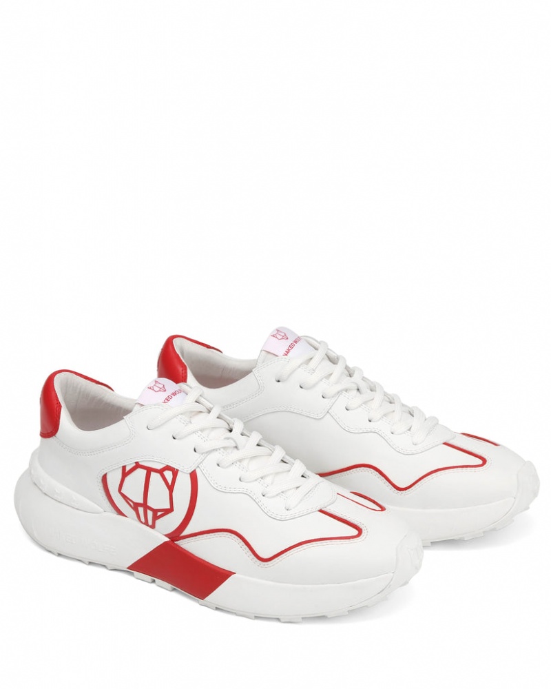 Naked Wolfe Drought Men's Sneakers White / Red UK | P1U-8281